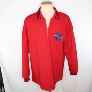 Vtg Fubu Made in USA Half Zip Red Sweater
